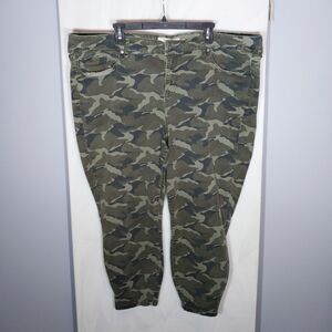 Torrid Camo Jeans Sz 26 High Rise Skinny Ankle Stretch Green Plus Size